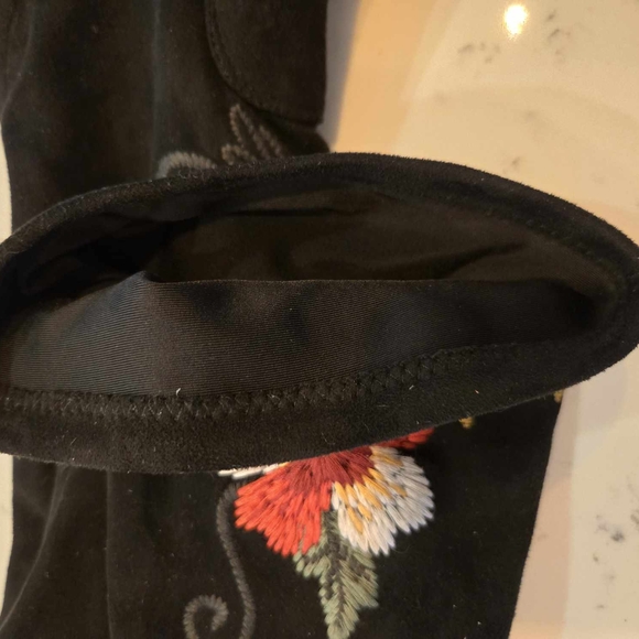 Sam Edelman Vena Women’s  Floral Embroidered Stretch Suede High Boots New - Picture 14 of 16